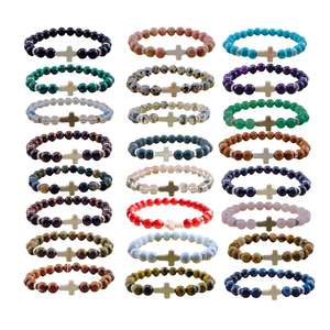 Custom Natural Fancy Jasper Gemstone Cross <strong>Bracelet</strong> Healing <strong>Kinetic</strong> <strong>Energy</strong> for Women Men Arthritis Bangle Ornaments Jewelry - Product Image 6