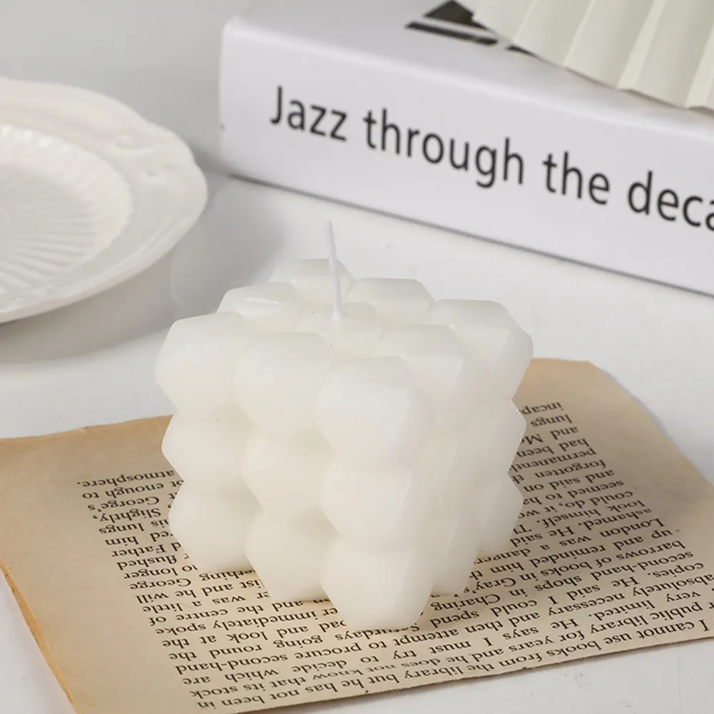 Custom Handmade Simple Cube, Scented Candle For Home Decor Photo Wedding Gift/