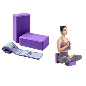 Ensemble de blocs de yoga et de bandes de résistance en EVA, aide au yoga pour les exercices d'étirement et l'entraînement au yoga - Product Image 1