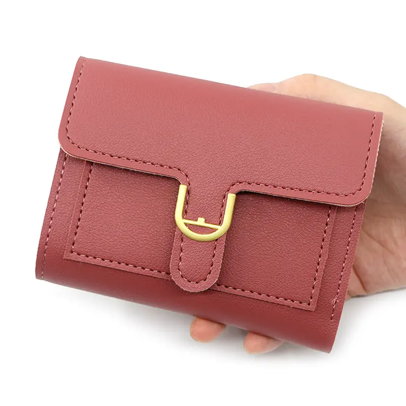 2023 Lady kadınlar kısa cüzdan Mini para çantalar küçük kat PU deri kadın bozuk para cüzdanı kart sahipleri