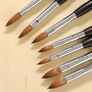 Pinceau à ongles en acrylique Kolinsky avec manche en bois personnalisé, pinceau professionnel pour extension de poudre acrylique, pinceau à ongles pour manucure en salon - Product Image 5