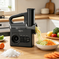 Multifunctionele keuken USB mini-ijs-shaver draadloze elektrische groente- en fruitsnijder en -rasp met verwisselbare messen