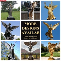 YOUFINE Statue de la Victoire Ailée en Bronze, Patine Verte, Sculpture Classique de Déesse pour Jardin et Place, Fournisseur en Gros