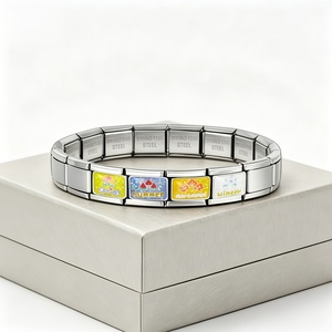 <span class=keywords><strong>Bracelet</strong></span> en acier inoxydable personnalisable avec motifs de fruits et éléments de la mode quatre saisons, style italien, à souder, pour filles - Vente en gros - Product Image 2