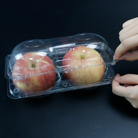 Emballage de fruits à clapet transparent en plastique 2 4 6 trous Contenants à pommes Vente en gros Emballage à clapet en plastique à clapet pour fruits