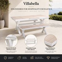 Ensemble de meubles de jardin de luxe, chaises de patio et table en aluminium pour hôtel restaurant commercial