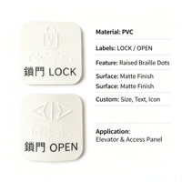 Étiquette tactile en braille en PVC, taille et forme personnalisables pour boutons de porte (verrouillage/déverrouillage ouverture/fermeture) - Xiaoyao