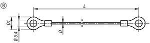 K0367 Tether <b>Cable</b> Form B <b>with</b> Crimp Terminal Stainless Steel 1.4301 Transparent Plastic Cover Aluminium Loss Prevention - Product Image 5