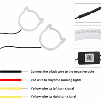 Anneau lumineux LED RGB dynamique pour voiture, clignotant ambre, contrôle par application, feux de jour DRL, projecteur de phare, décoration, lumières modifiées