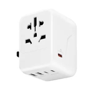 Adaptador de viaje universal de carga rápida PD 35W y QC 3,0 de carga rápida, adaptador de corriente internacional para iPhone y computadoras portátiles