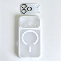 Coque de téléphone antichoc et anti-traces de doigts en TPU+PC avec double objectif amovible, design magnétique de luxe et motif ondulé