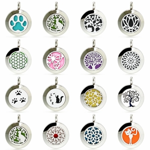 20mm Hot Sale Edelstahl Aroma therapie Diffusor Medaillon Anhänger Schmuck Aroma Medaillon Anhänger für Halskette Schmuck herstellung - Product Image 1