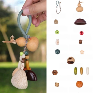 Wholesale DIY Natural Calabash Gourd <b>Wind</b> <b>Chime</b> Kit Mixed Bodhi Beads Ethnic Handicraft Hanging Decor - Product Image 2