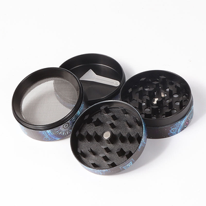 40mm 50mm 55mm 63mm Full Printing 4 Layers Zinc Alloy Metal Classic <b>Herb</b> <b>Grinder</b> Model 007 Wholesale Dry Tobacco Crusher Spice - Product Image 3