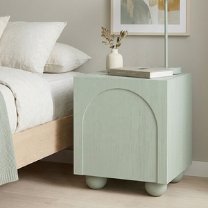 Sage <strong>Green</strong> Modern Ball Feet Bed Side Cabinet End <strong>Table</strong> Wooden Night Stand Nightstand <strong>Bedside</strong> <strong>Table</strong> with Drawers - Product Image 2