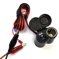 Enchufe de encendedor de cigarrillos para motocicleta USB 1.5A, interruptor impermeable, enchufe de motocicleta de 12V, adaptador de cargador de teléfono para motocicleta