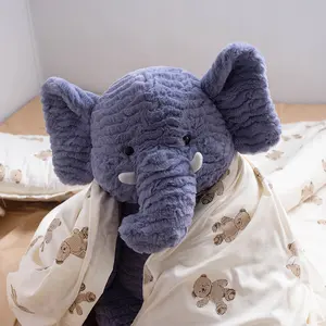 Boneka gajah lembut dengan telinga besar, mainan simulasi boneka hewan