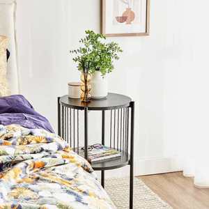 Custom-made <b>round</b> wooden coffee <b>table</b> for living room, perfect for small apartments; creative sofa <b>side</b> <b>table</b> set. - Product Image 1
