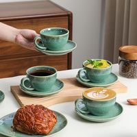 Tasses à café en céramique de 6 oz avec soucoupes, résistantes au lave-vaisselle et au micro-ondes, pour restaurants, maisons et hôtels – Approvisionnement direct usine