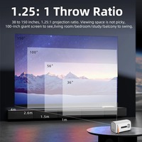 Projecteur intelligent portable d'extérieur T100 1080P Full HD 1500ANSI Android 9.0 5G WiFi Bluetooth projecteur de cinéma à domicile LED sans fil