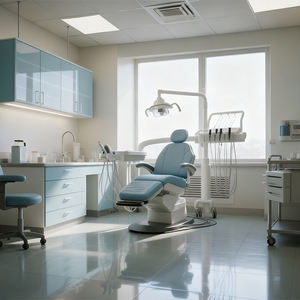 Set di Mobili Moderni Regolabili e Pieghevoli in Acciaio Inossidabile per Clinica Dentale, Include Poltrona Odontoiatrica, Tavolo per Trattamenti e Armadietto - Product Image 1