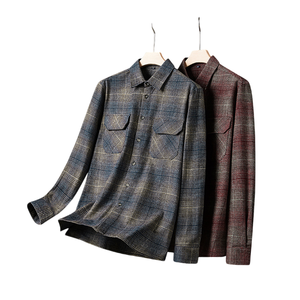 Printemps et automne nouvelle grande taille hommes chemise à manches longues potelé ample décontracté Plus grande chemise à carreaux <span class=keywords><strong>manteau</strong></span> épais - Product Image 1