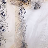 100% Polyester maille broderie Double dentelle Lingerie Sexy luxe micro-élastique dentelle accessoires avec soie dentelle broderie