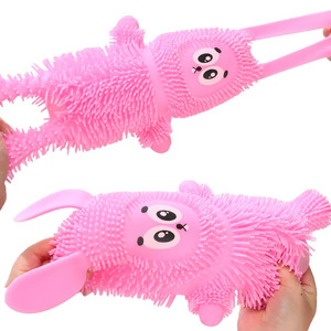 Jouet à presser en forme de lapin rose respectueux de l'environnement, doux et moelleux, peluche anti-stress - Product Image 4