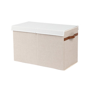 Toys Organizer <b>Storage</b> Box Rectangle Gray Beige Foldable For Kids Room - Product Image 2