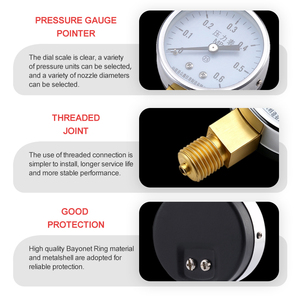 ZX-8-12 0.6 MPa <strong>Pressure</strong> Gauge - 2.5 Accuracy Class Brass <strong>Manometer</strong> for Water/Gas/Oil <strong>Pressure</strong> Measurement - Product Image 6