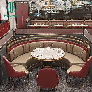 Luz de lujo de Alta calidad restaurante de comedor Casual muebles de comedor moderno café Mesa silla cabina asientos para cafetería comercial - Product Image 5