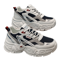 Chaussures de sport décontractées pour hommes, tendance, polyvalentes, à semelle épaisse, augmentant la taille, style papa, nouvelle collection automne, respirantes, en maille, semelle intérieure en EVA