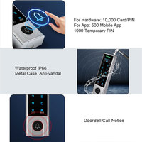 Clavier de contrôle d'accès tactile OLED WiFi Tuya, 10000 utilisateurs, lecteur de cartes EM Mifare, système de contrôle par mot de passe temporaire à durée limitée