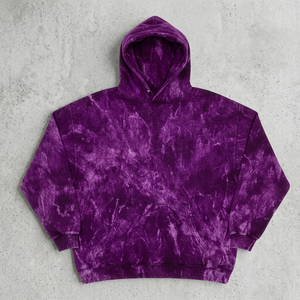Custom Private Label Acid Wash for Men's Heavyweight Fleece Tie-<b>Dye</b> Hoodie Front Logo Regular Fit Waterproof Breathable ODM - Product Image 1