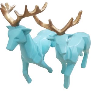 PARIJAT HANDICRAFT <b>Small</b> Resin Reindeer Statue Christmas Longevity Home Decor for Living Room Desktop <b>Cabinets</b> Pair Statues - Product Image 2