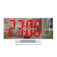 Nouveau électrique LED Projection Table horloge numérique veilleuse décoration murale Radio caractéristique électrique alarme bureau miroir électronique