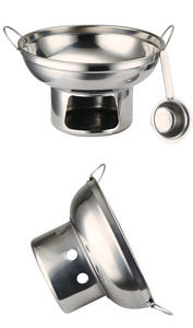 Olla Caliente Estilo Tailandés de Acero Inoxidable para Una o Dos Personas, Calentador de Alcohol, 18/20/22 cm - Product Image 6