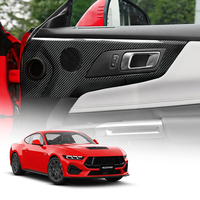 Couverture audio en fibre de carbone véritable ShaSha pour Ford Mustang S650 GT 2024 Kits intérieurs avec panneau de porte intérieur en fibre de carbone sèche
