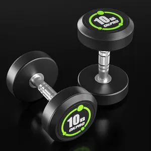 Okpro Dumbbell Ontworpen Voor Klant In Lbs En Kg Commerciële Zwarte Gym Natuurlijk Rubber Dumbbell