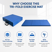 Tapis de yoga épais pliable en trois parties, multifonctionnel, pour la danse, l'entraînement et la sieste, idéal pour la maison et la salle de sport