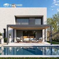 Pergola rétractable, gazebo, pavillon, auvent pare-soleil pour jardin, patio, terrasse extérieure