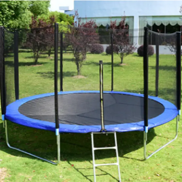 Produttore tappeti elastici per bambini per adulti con custodie trampolino rotondo per esterni con rete di sicurezza