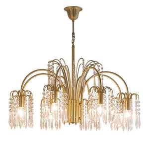 Lustre <span class=keywords><strong>LED</strong></span> en cristal français à hauteur réglable, <span class=keywords><strong>salon</strong></span>, chambre à coucher, style simple rétro, éclairage de luxe haut de gamme, tailles moyennes, TianShen - Product Image 5