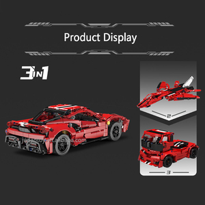 Mould <span class=keywords><strong>King</strong></span> 10076 <span class=keywords><strong>Jouet</strong></span> transformable, modèle de <span class=keywords><strong>voiture</strong></span> de sport à trois formes, ensembles de blocs de construction MOC, puzzle de construction de <span class=keywords><strong>voiture</strong></span>, pour cadeau - Product Image 3