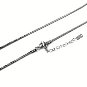 0.9mm1.2mm1.5mm2mm Design Small Thin Mens Stainless Steel Solid Round Square Snake Bone Chain Snake Chain Necklace for Men - Product Image 2