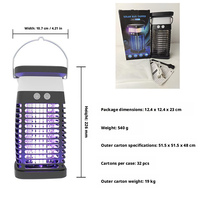 Lampe Solaire Anti-Moustiques Extérieure à Lumière UV Violette, Répulsif Électrique Anti-Moustiques pour Jardin, Cour et Restaurant