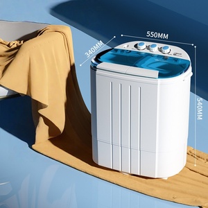 Silent Operation <b>Mini</b> Twin Portable Semi-automatic Plastic Smart Washing Machine for Household Use Double-barrel Spin-drying - Product Image 1