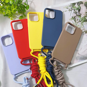 เคสโทรศัพท์มีสายคล้อง TPU สีสำหรับ iPhone 15 Pro Max 17 16E 14 13 - Product Image 1