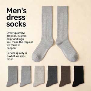 Calcetines de Vestir Personalizados para Hombre, de Algodón, Largos hasta la Rodilla, Antibacterianos, Absorbentes del Sudor, Ecológicos, de Alta Gama, para Verano - Product Image 1
