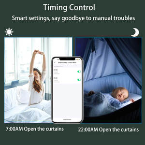 SZMYQ Rail de rideau motorisé moderne WiFi Smart <span class=keywords><strong>Home</strong></span> avec télécommande et commande vocale Tuya App pour fenêtres de bureau - Product Image 3